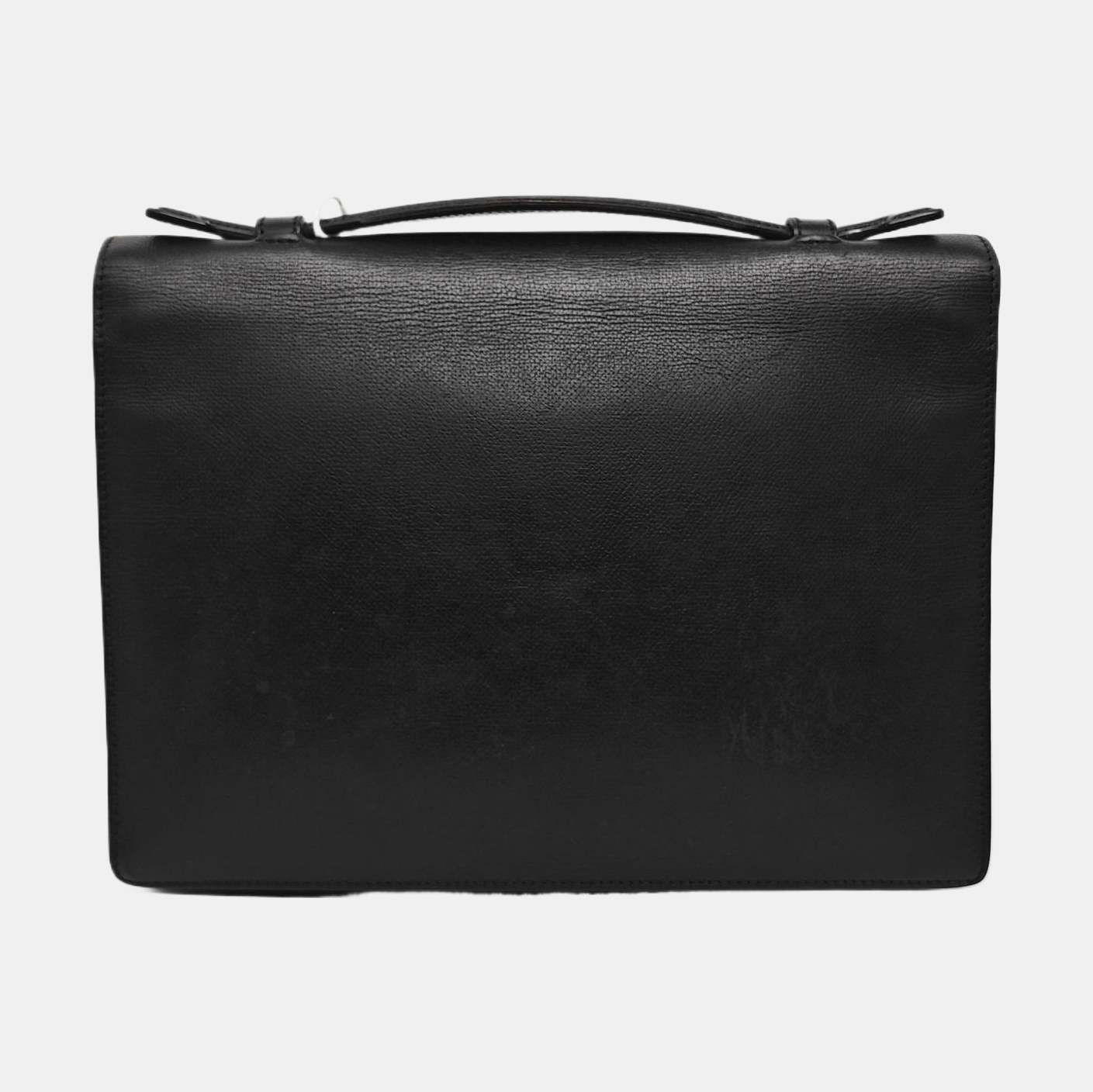 Leather Top Handle Bag Black