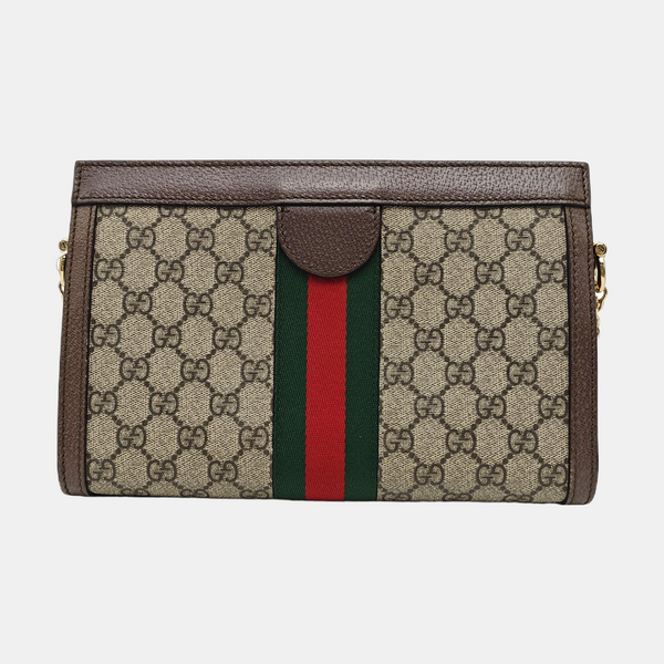 Ophidia Small Monogram Coated Canvas Beige