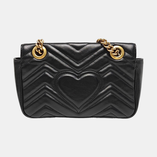 GG Marmont Small Quilted Calfskin Black