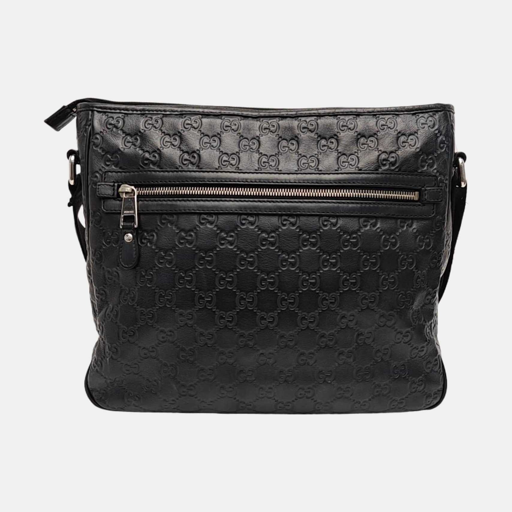 Monogram Calfskin Shoulder Bag Black