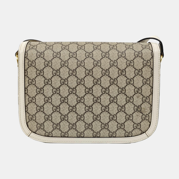 Horsebit 1955 Small Monogram Coated Canvas Beige