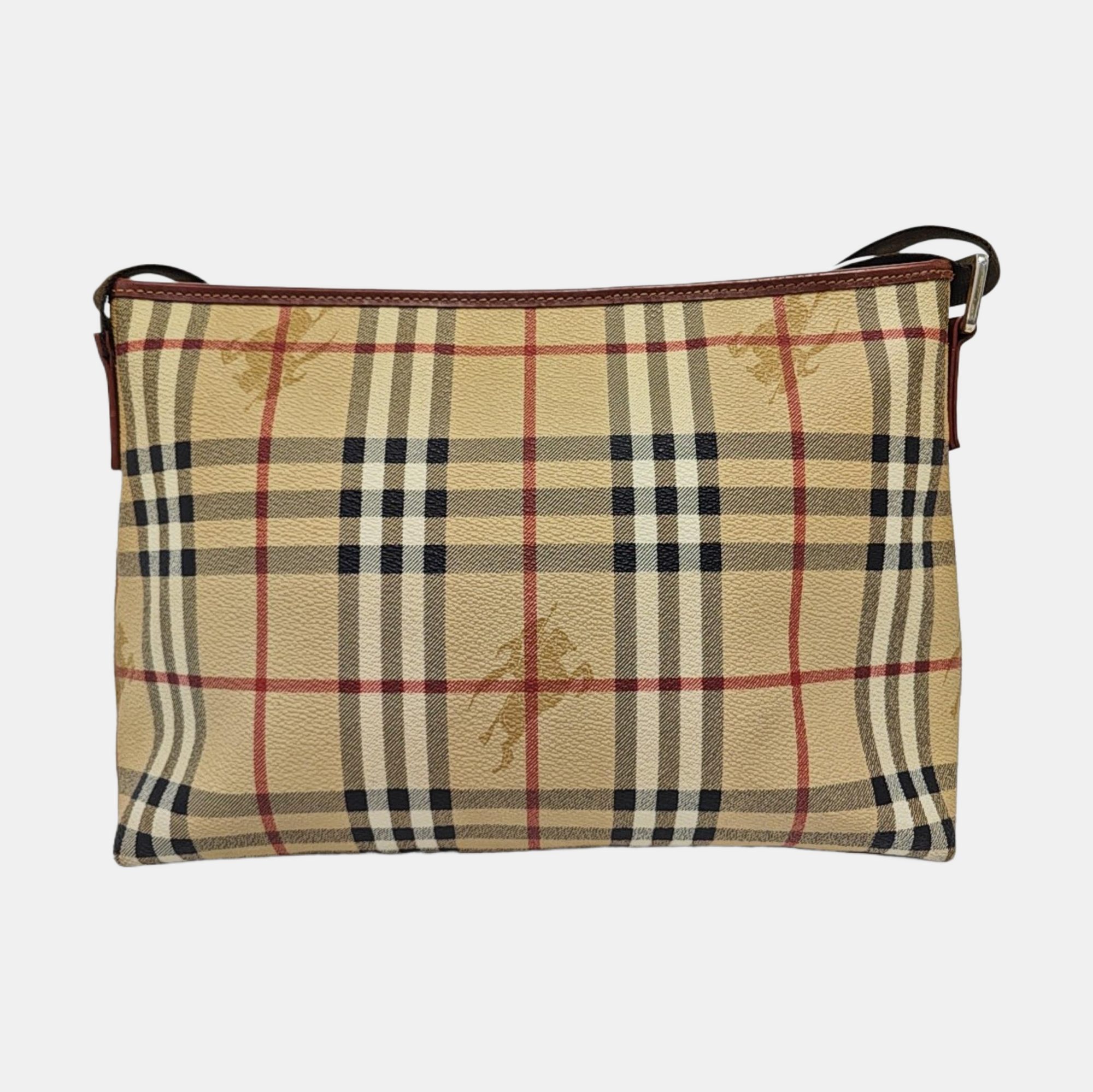 Coated Canvas Crossbody Bag Beige