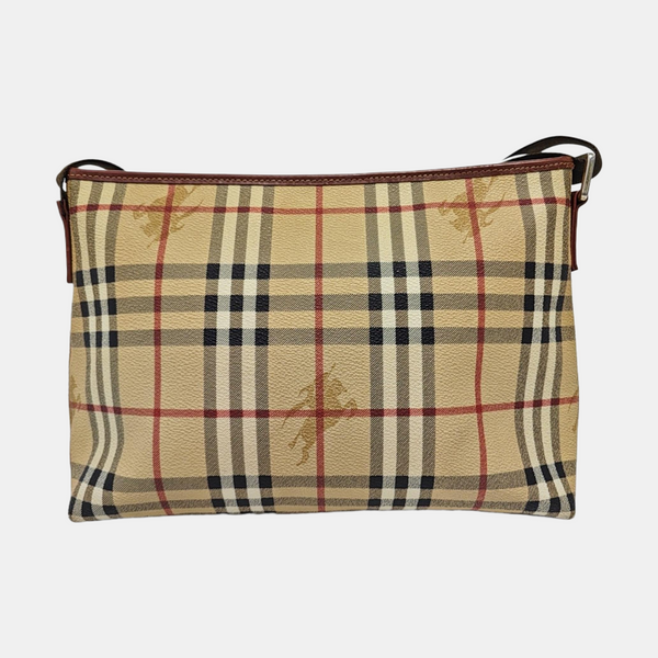 Coated Canvas Crossbody Bag Beige