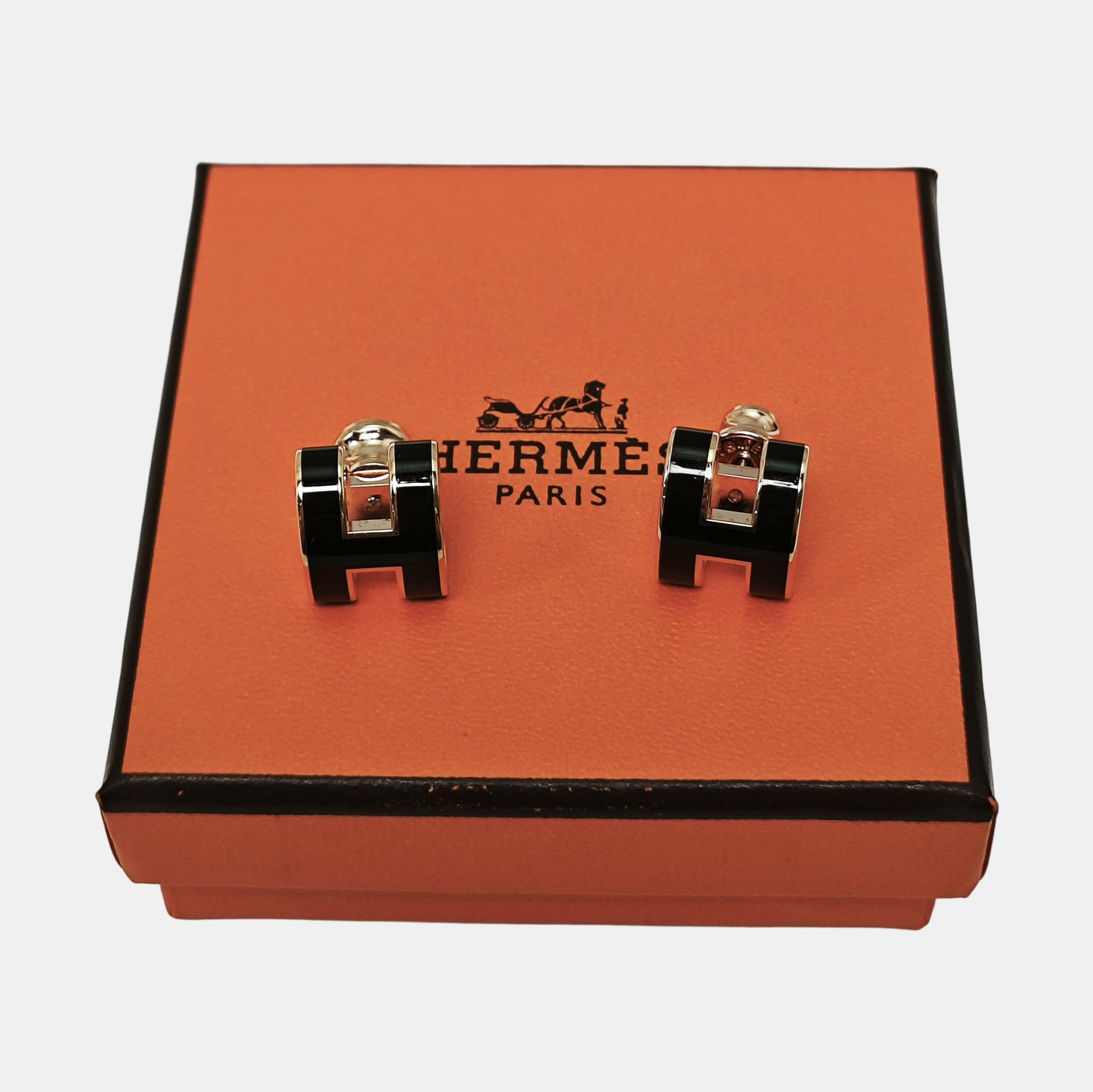 Pop H Metal Rose Gold Stud Earrings
