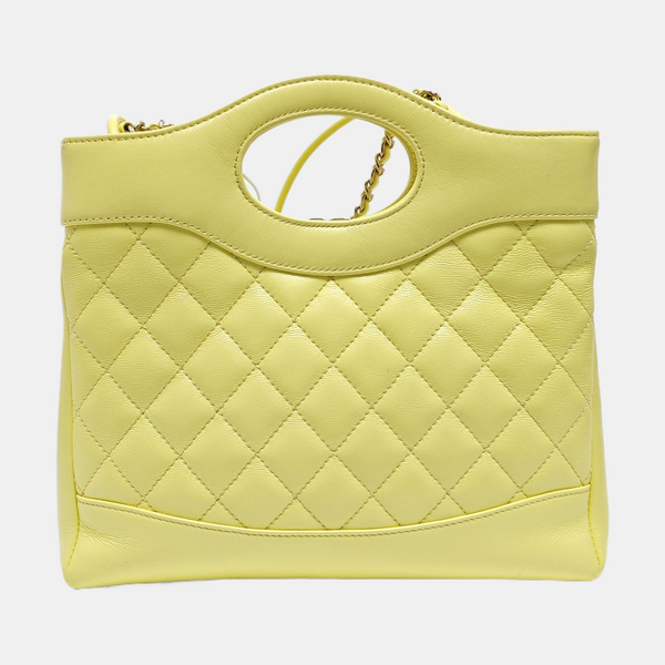 CHANEL 31 Mini Quilted Calfskin Yellow