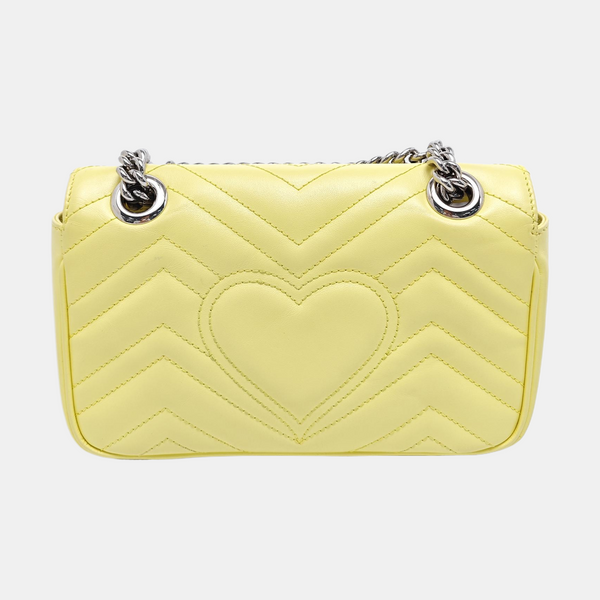 GG Marmont Small Quilted Calfskin Yellow
