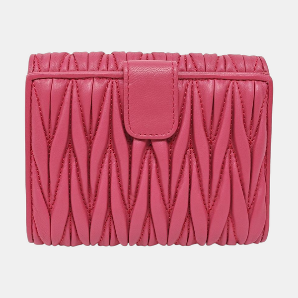 Matelassé Quilted Lambskin Red Card Holder