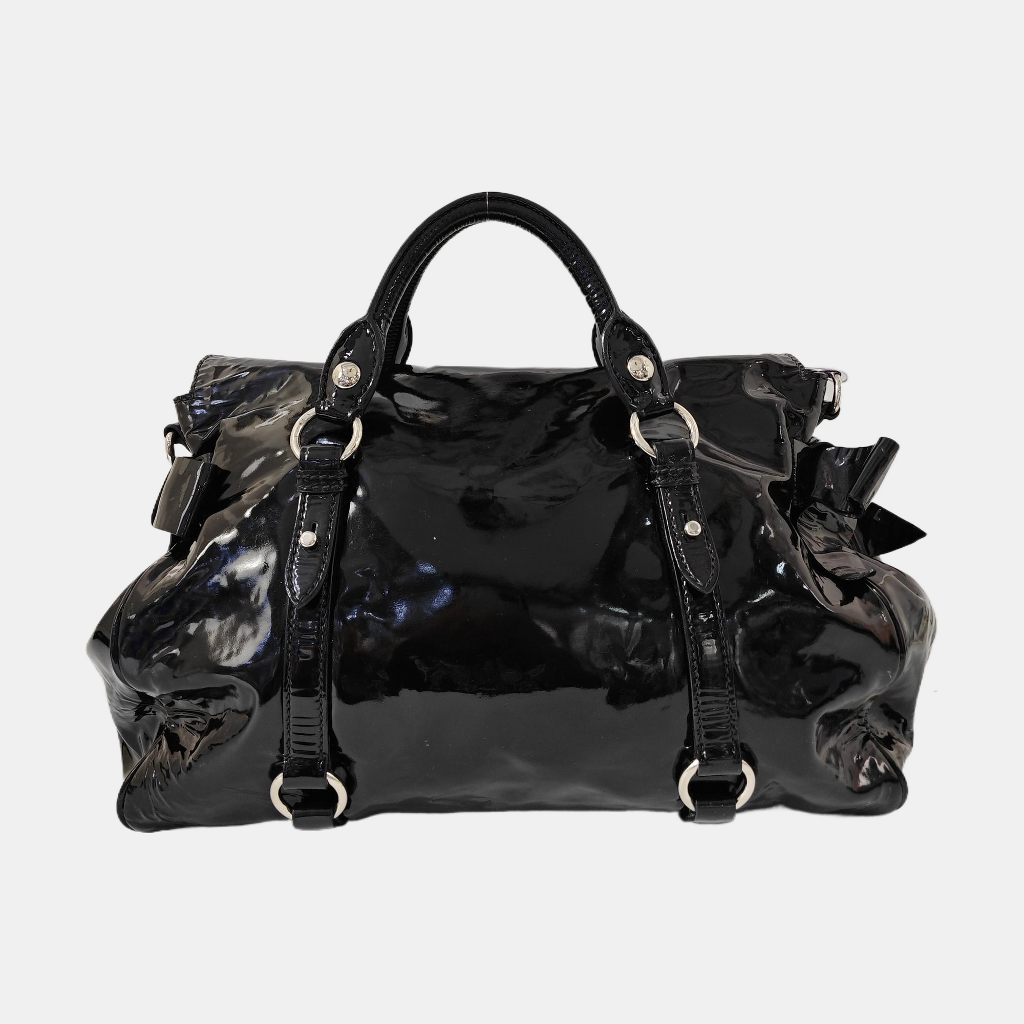 Bow Patent Leather Black