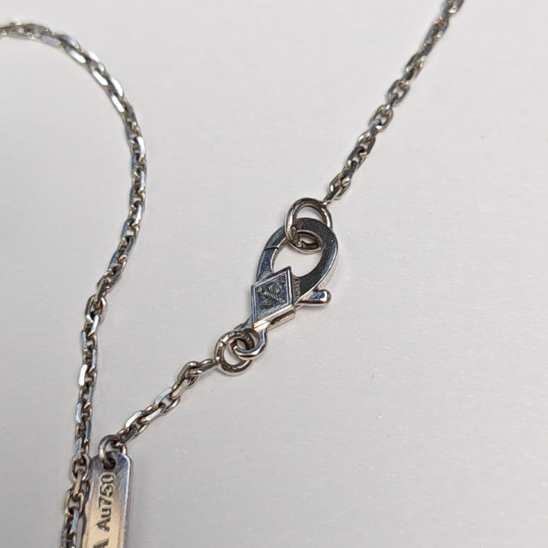 Perlée Clovers 18k White Gold Silver Necklace