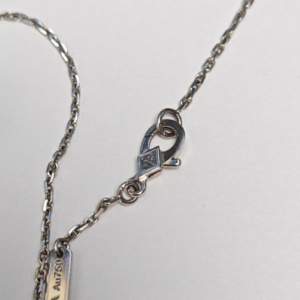 Perlée Clovers 18k White Gold Silver Necklace