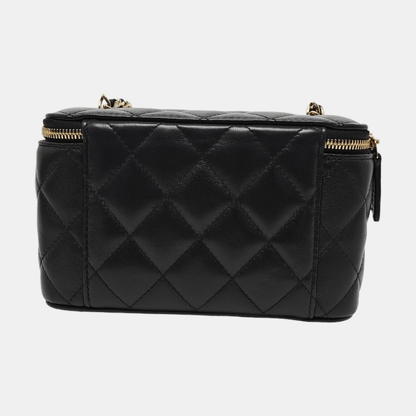 VANITY CASE Small Quilted Lambskin Black