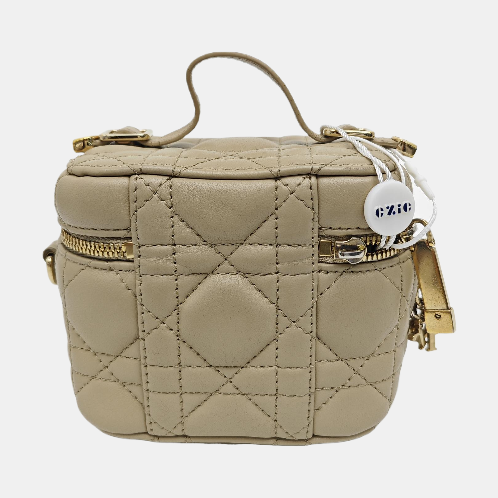 Lady Dior Super Mini Cannage Lambskin Beige