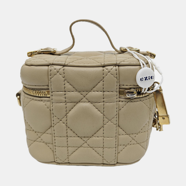 Lady Dior Super Mini Cannage Lambskin Beige