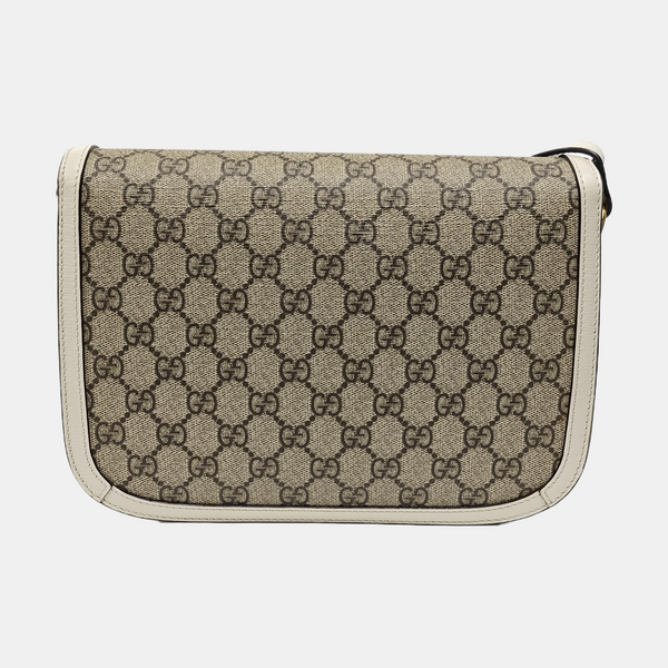 Horsebit 1955 Small Monogram Coated Canvas Beige