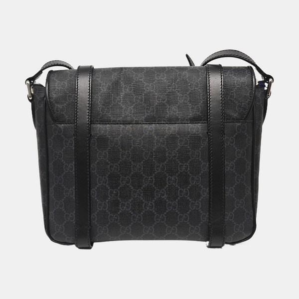 Monogram Coated Canvas Shoulder Bag Black