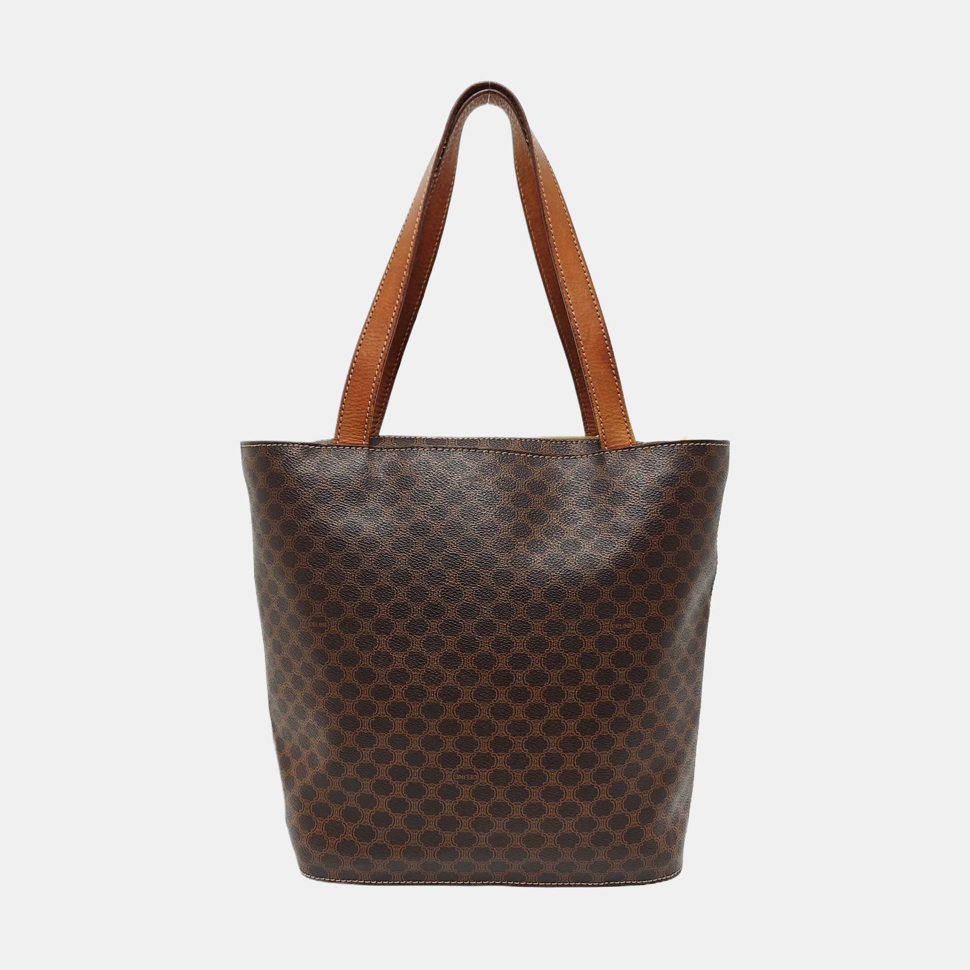 Coated Canvas Shoulder Bag Brown