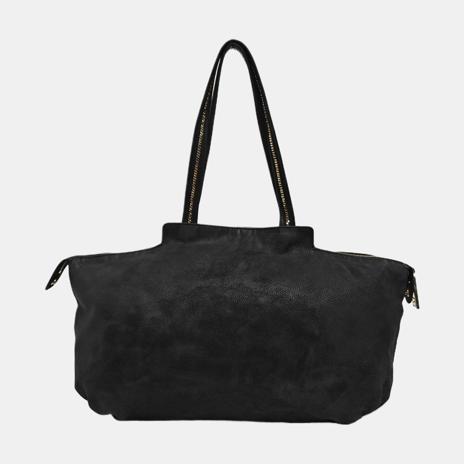 Bolso tote de piel de becerro negro