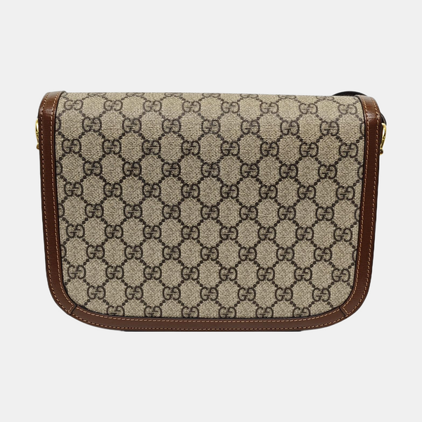Horsebit 1955 Medium Monogram Coated Canvas Beige