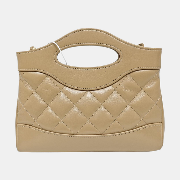 CHANEL 31 Mini Quilted Lambskin Beige