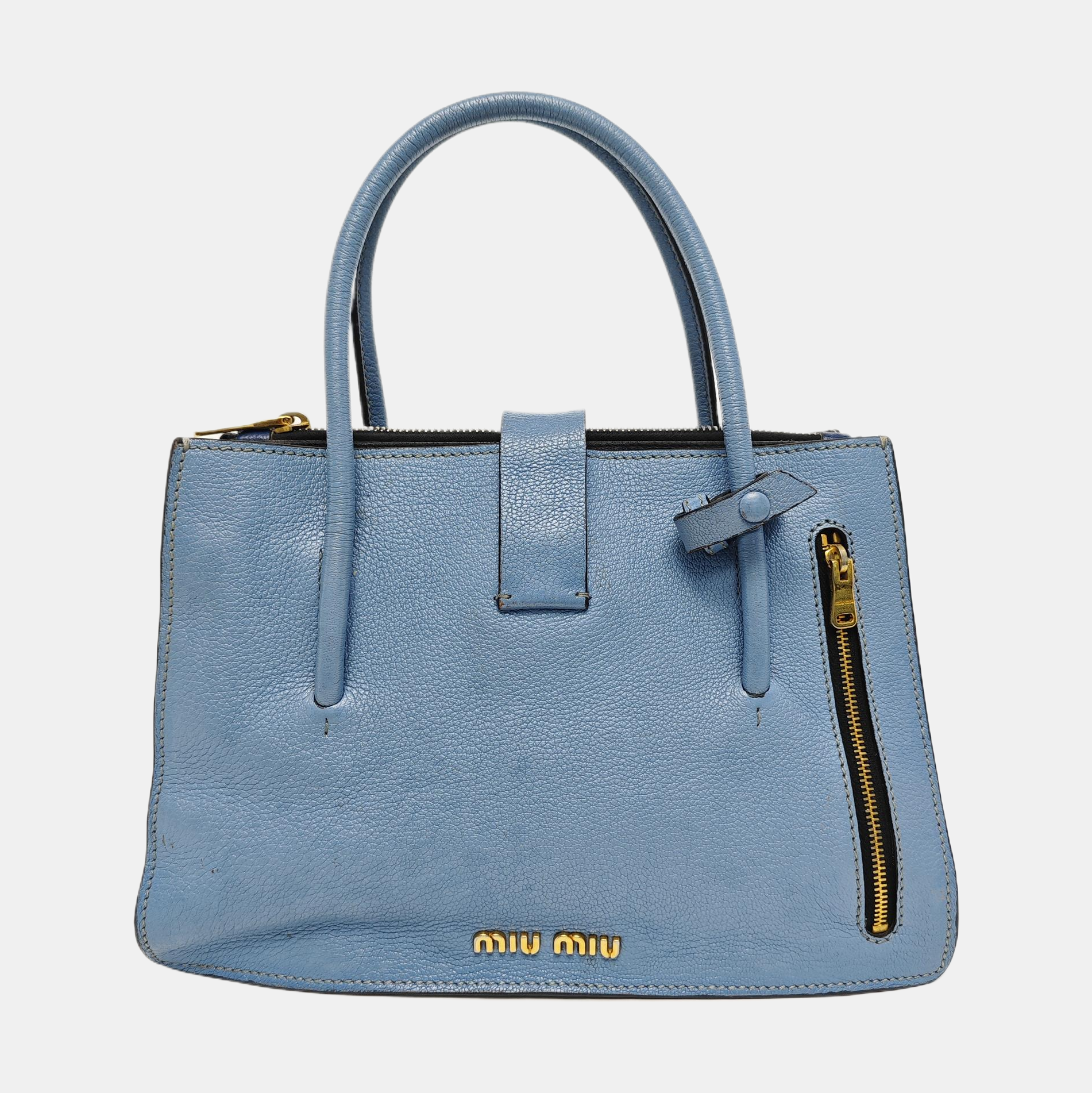 Calfskin Shoulder Bag Blue