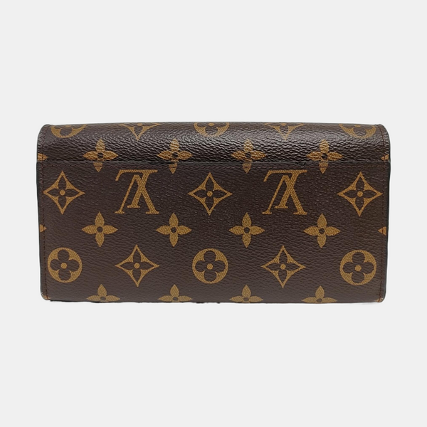 SARAH Monogram Coated Canvas Brown Wallet