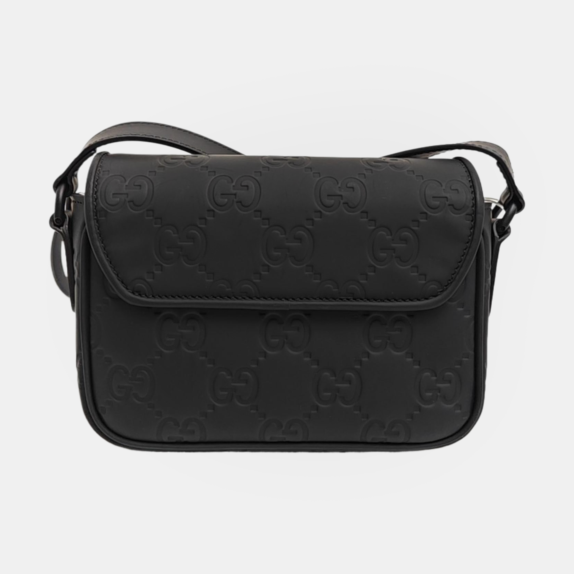 Monogram Calfskin Shoulder Bag Mini Black