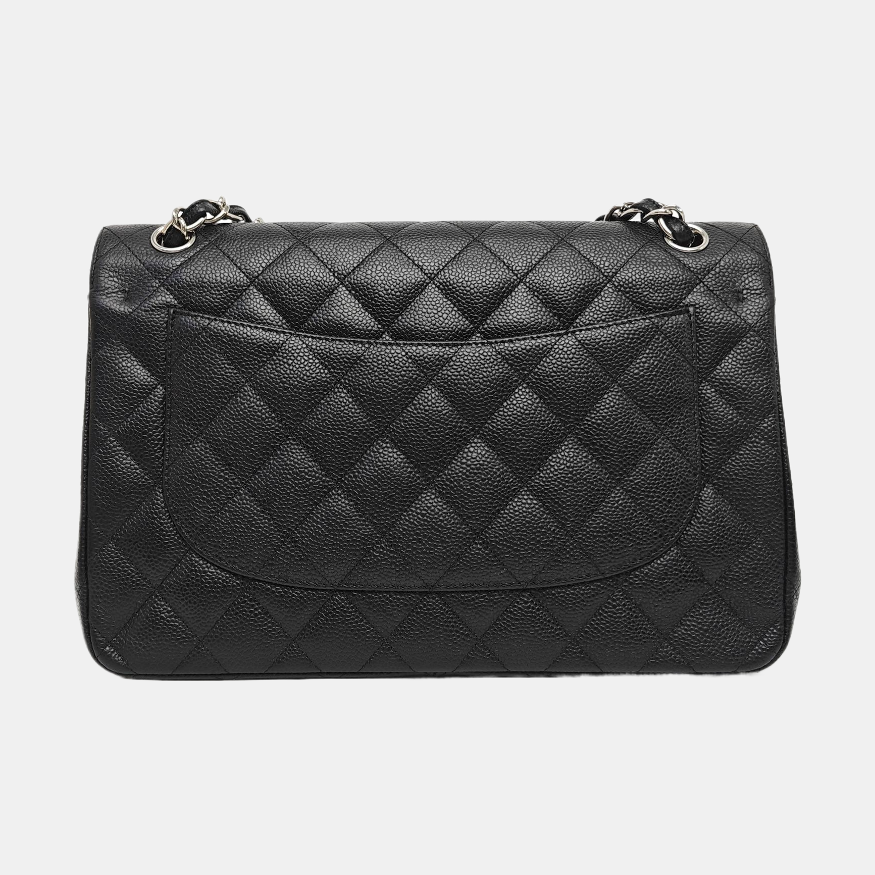 CLASSIC FLAP Jumbo Quilted Grained Calfskin Black
