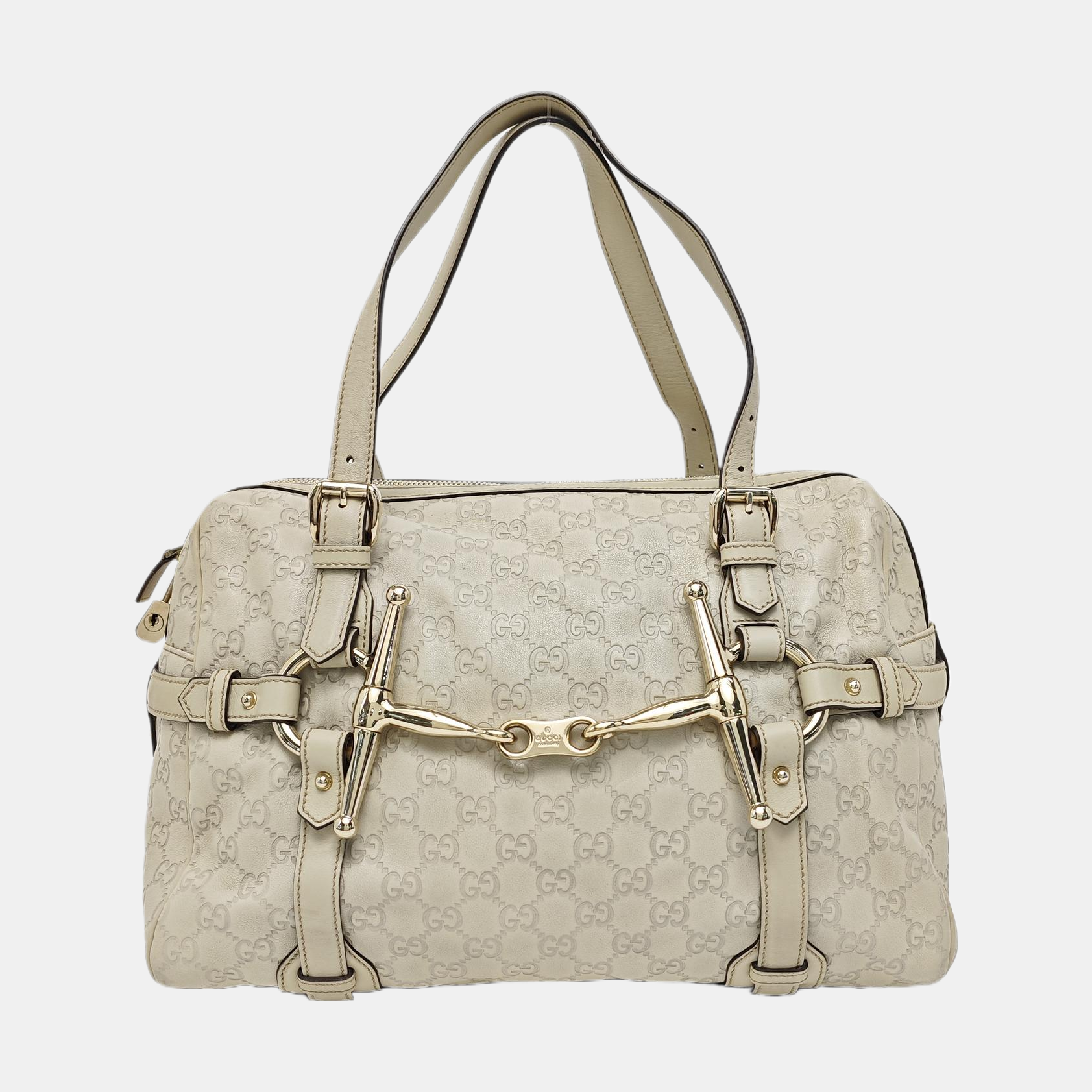 Monogram Calfskin Top Handle Bag White