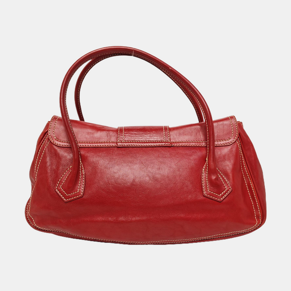 Calfskin Top Handle Bag Red