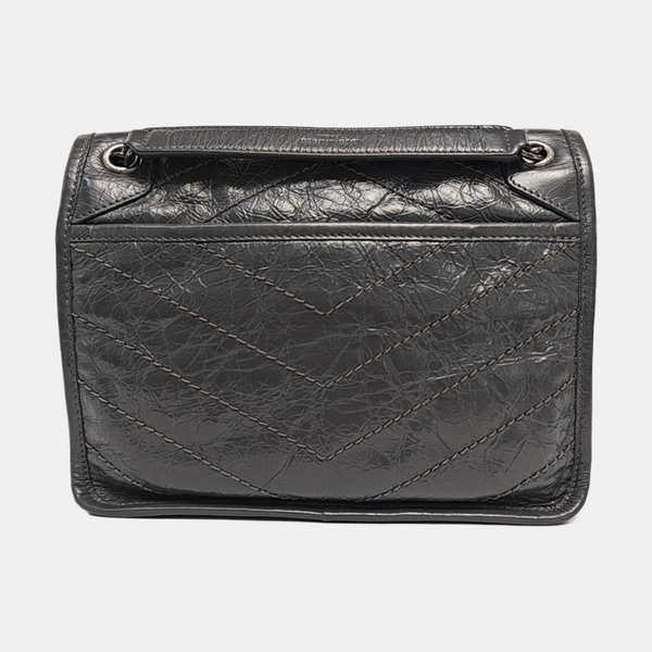 NIKI Small Chevron Calfskin Gray