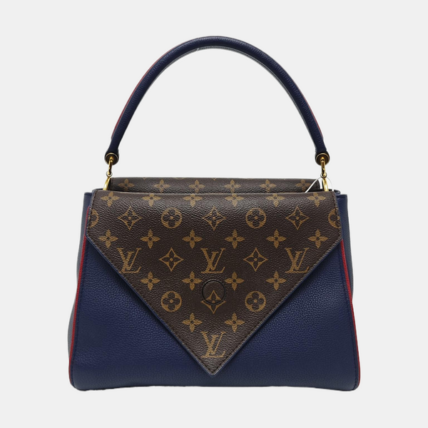 DOUBLE V Monogram Calfskin Blue