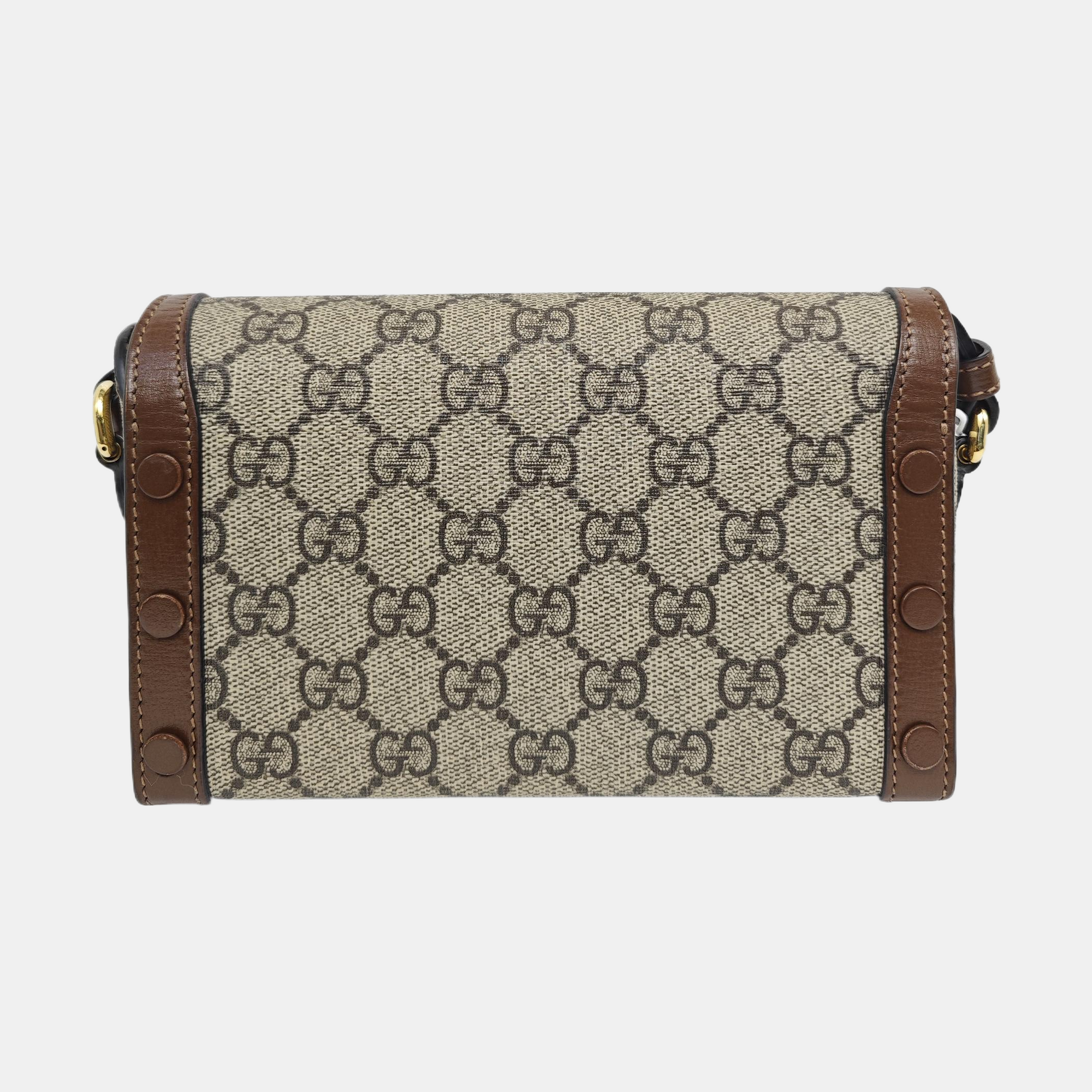 Horsebit 1955 Mini Monogram Coated Canvas Beige