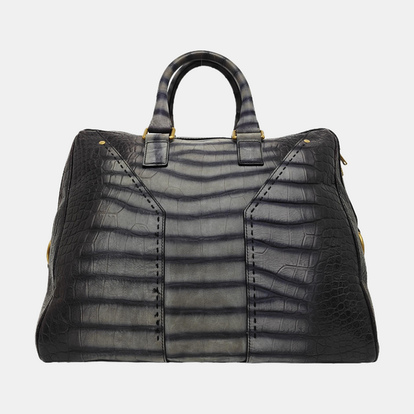 Calfskin Top Handle Bag Gray