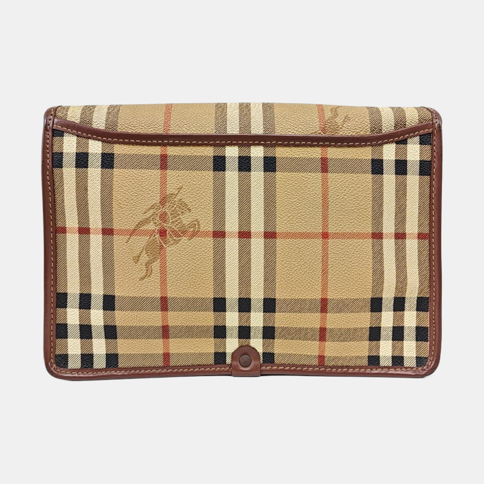 Coated Canvas Shoulder Bag Brown