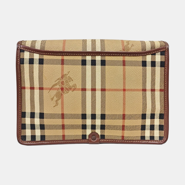 Coated Canvas Shoulder Bag Brown