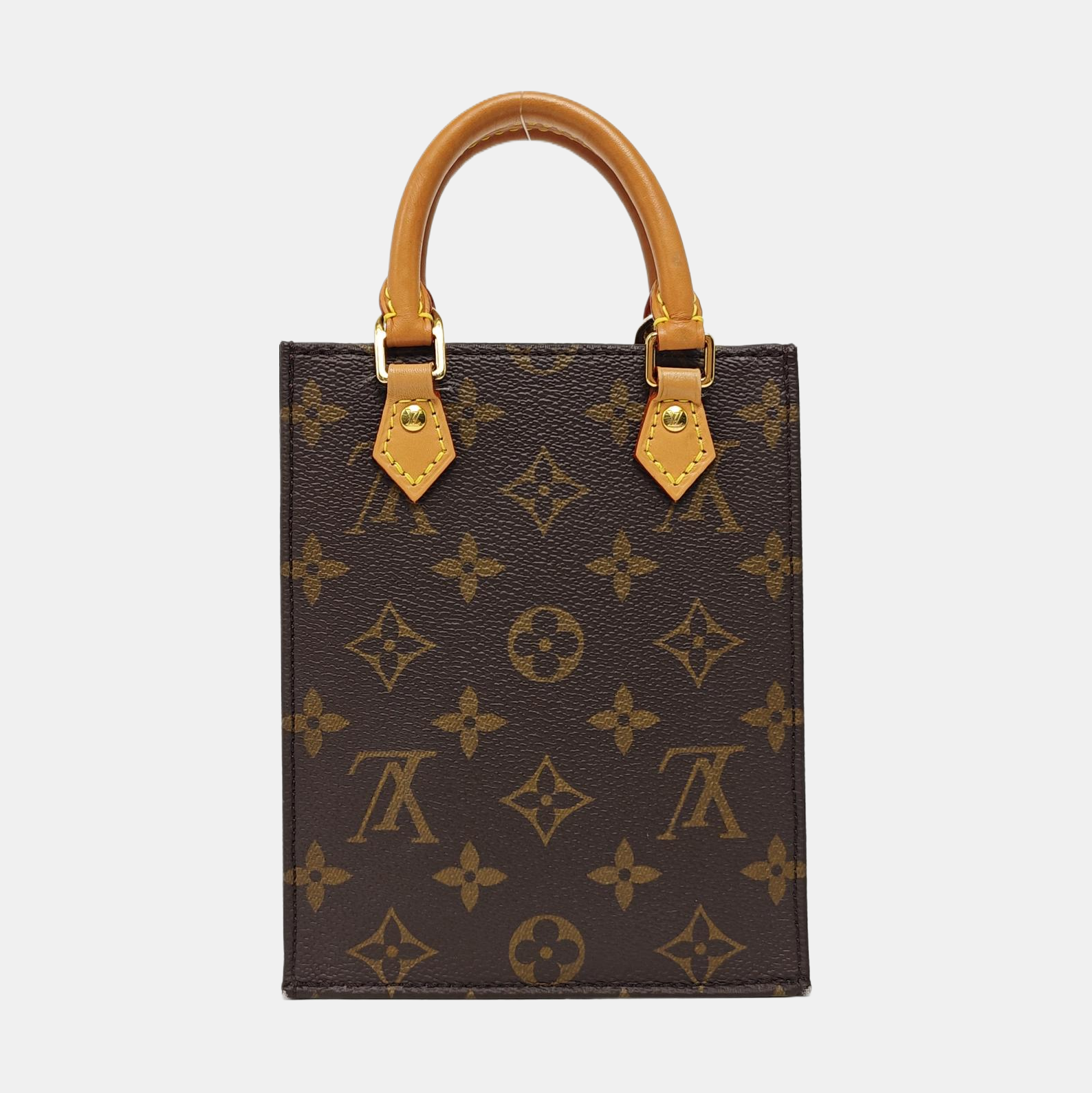 SAC PLAT Mini Monogram Coated Canvas Brown