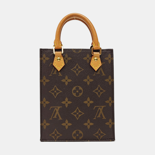 SAC PLAT Mini Monogram Coated Canvas Brown