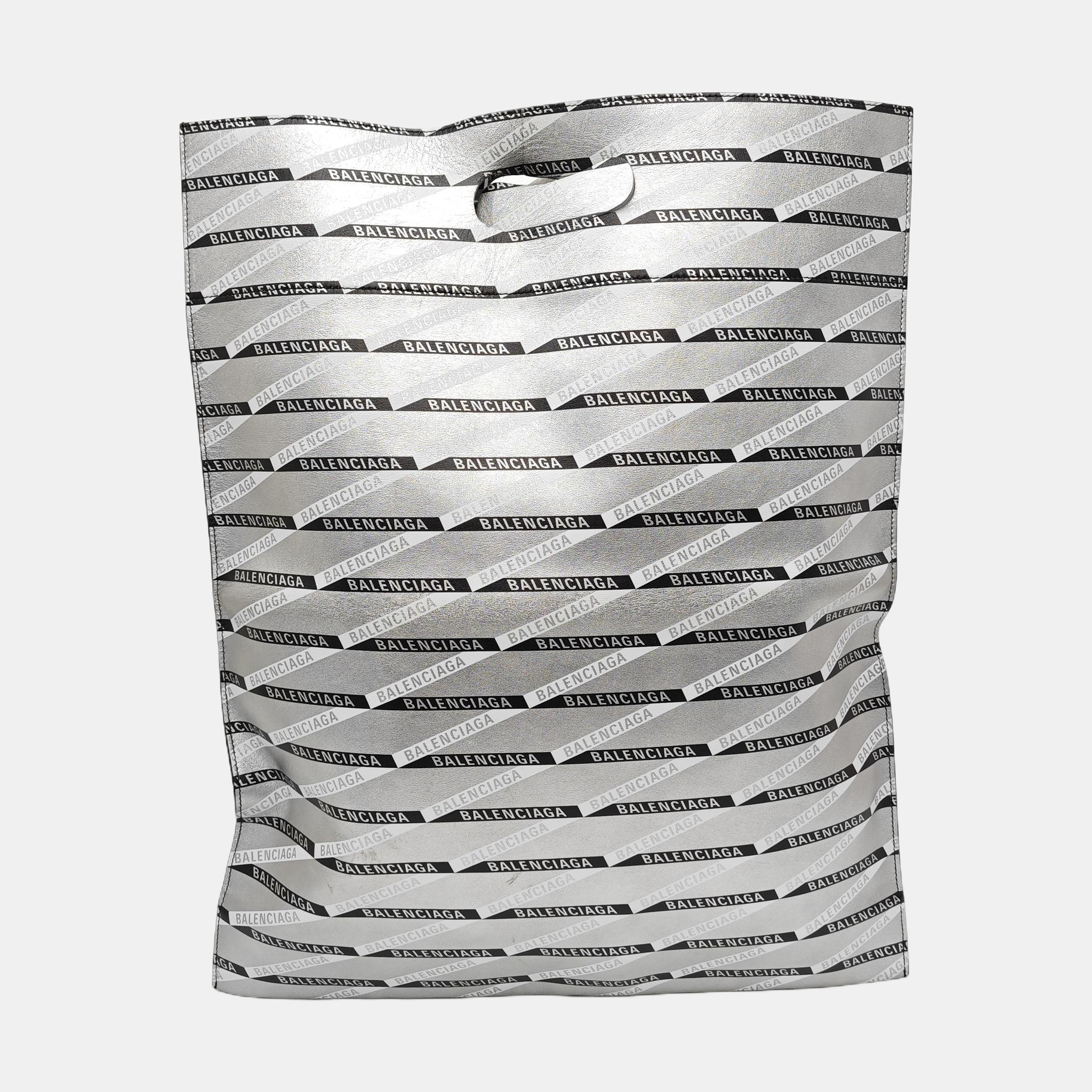 Calfskin Top Handle Bag Silver