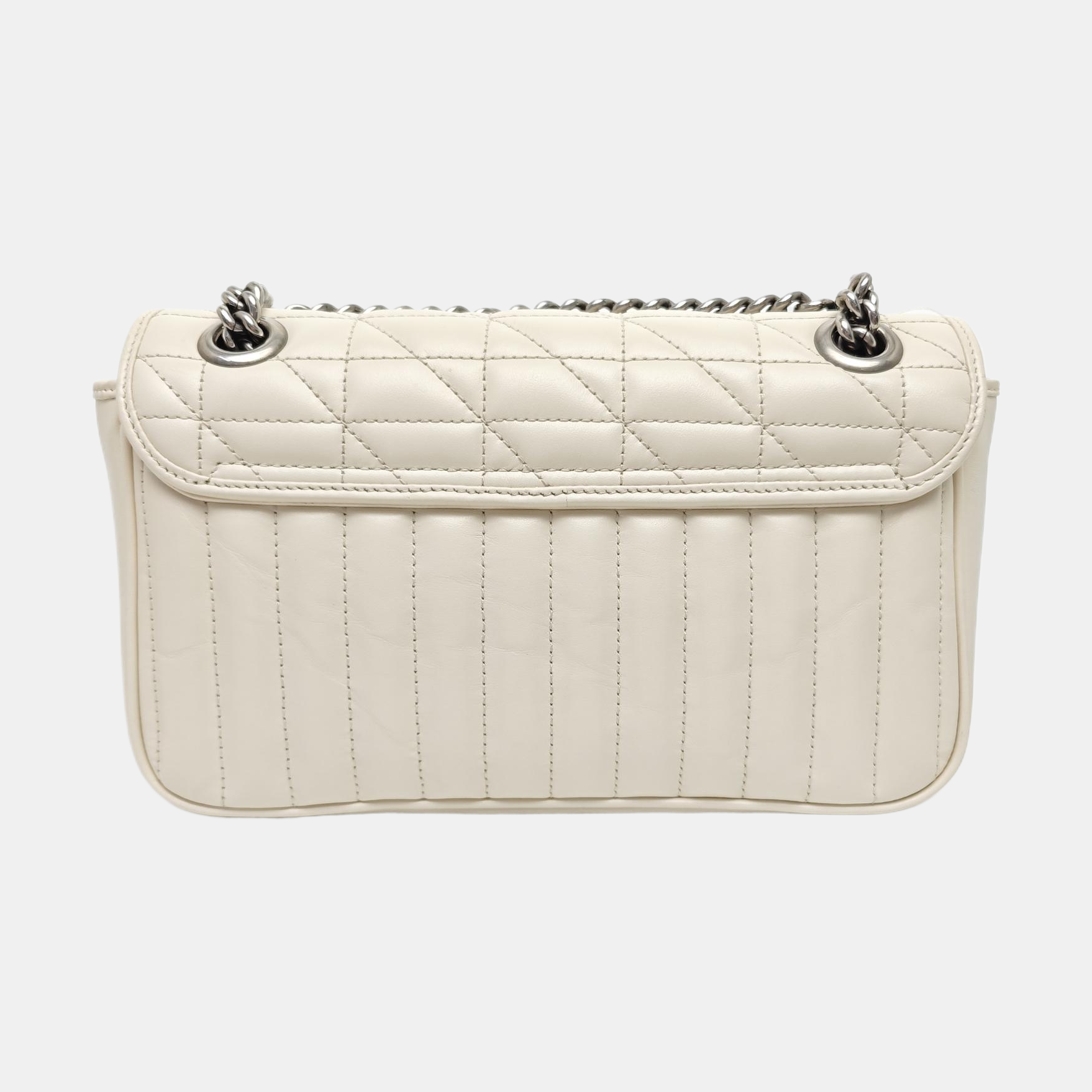 GG Marmont Medium Quilted Calfskin White