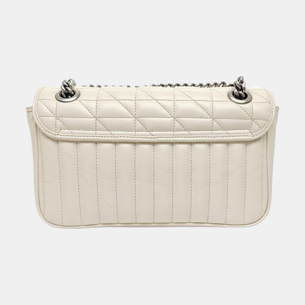 GG Marmont Medium Quilted Calfskin White