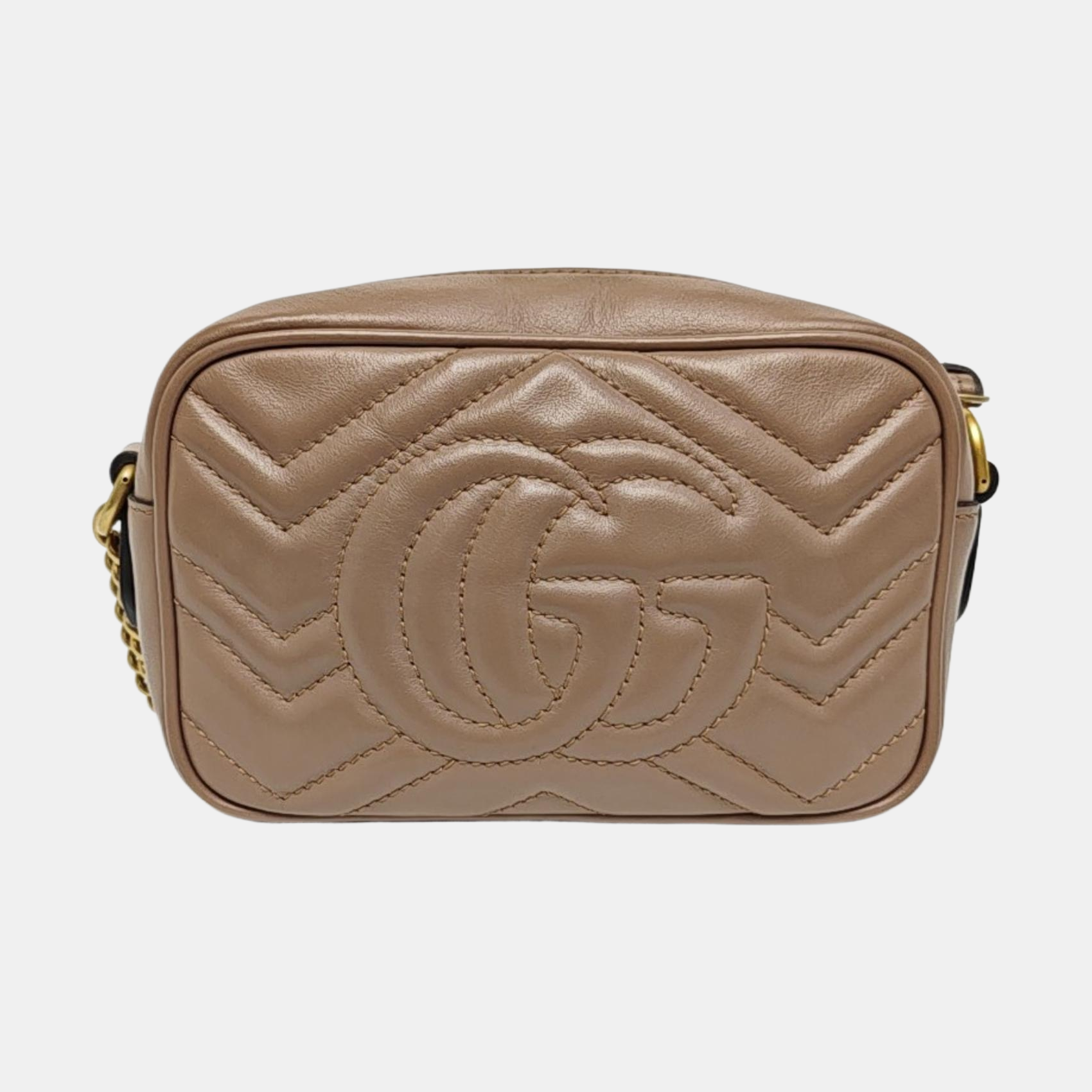 GG Marmont Mini Quilted Calfskin Beige