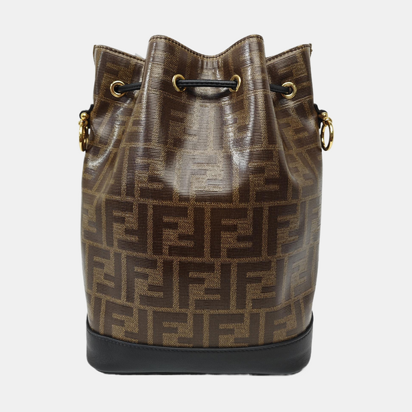 Mon Tresor Small Coated Canvas Brown