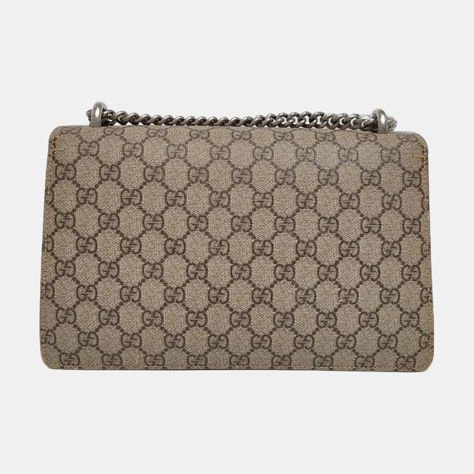 Dionysus Small Monogram Coated Canvas Beige