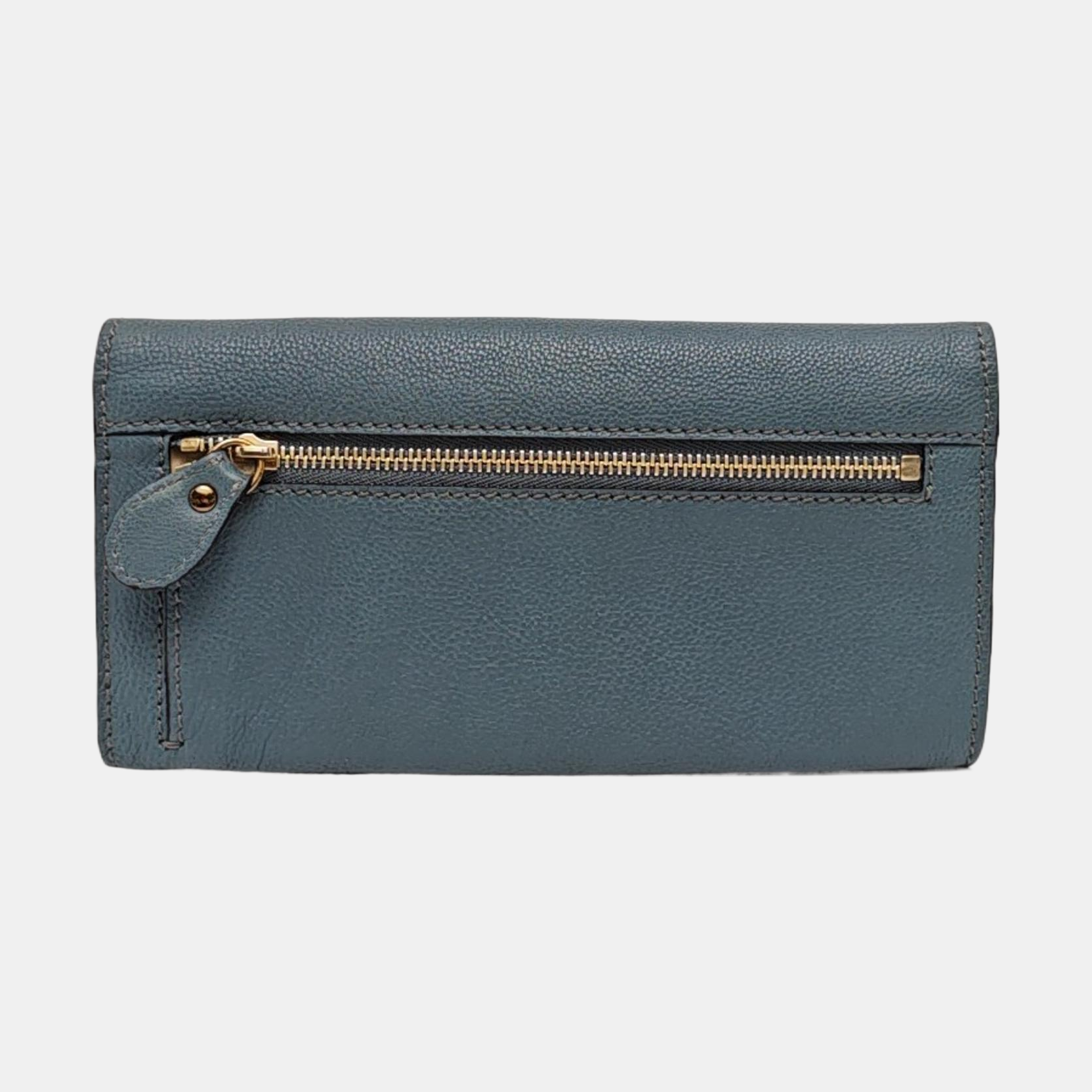 Elsie Calfskin Blue Wallet