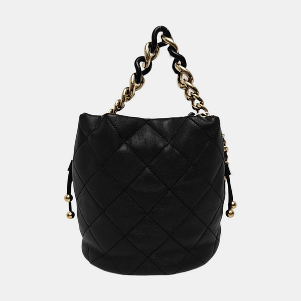 DRAWSTRING Quilted Lambskin Black