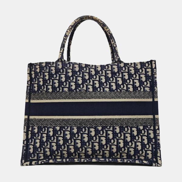 Book Tote Medium Oblique Canvas Blue