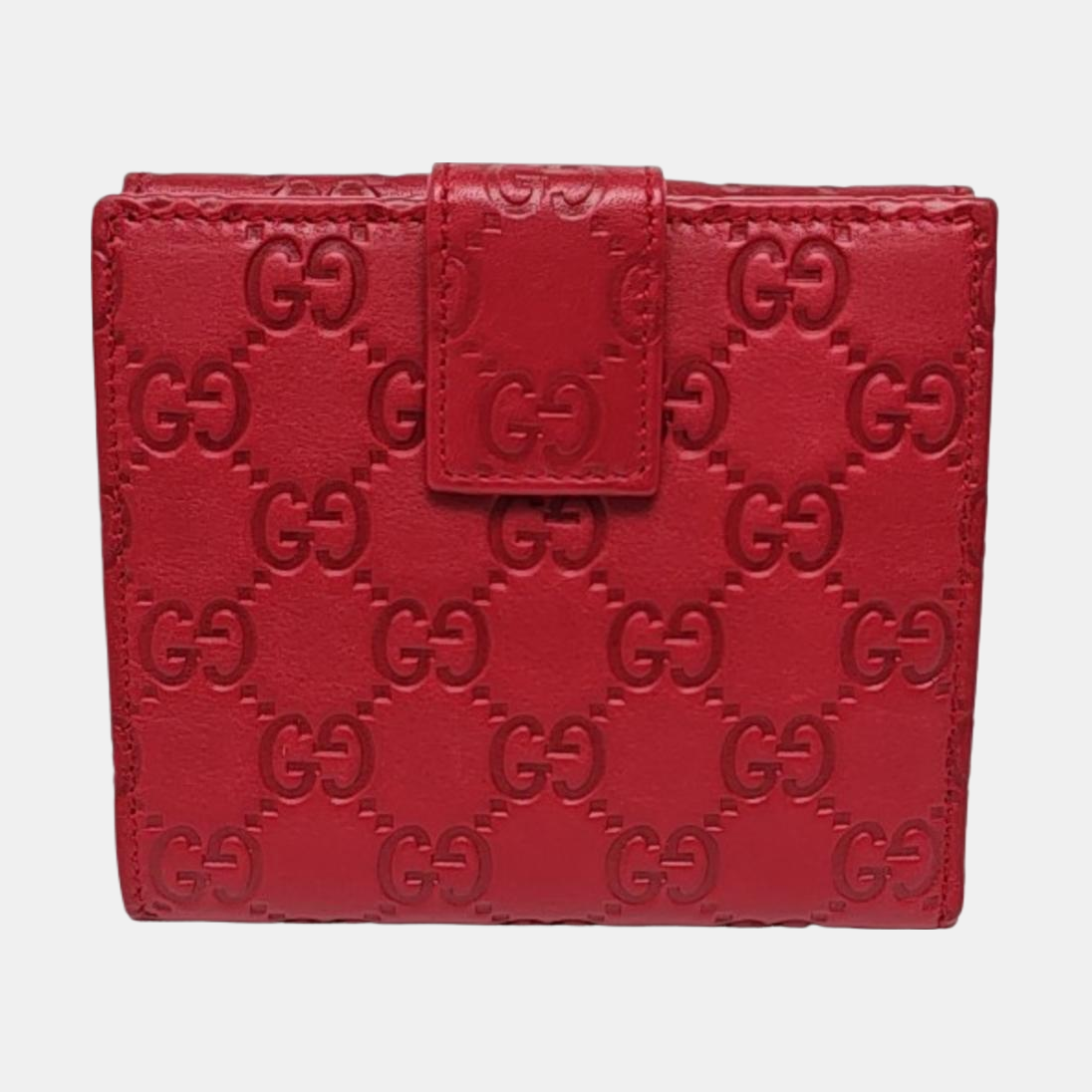 Lovely Monogram Calfskin Red Wallet