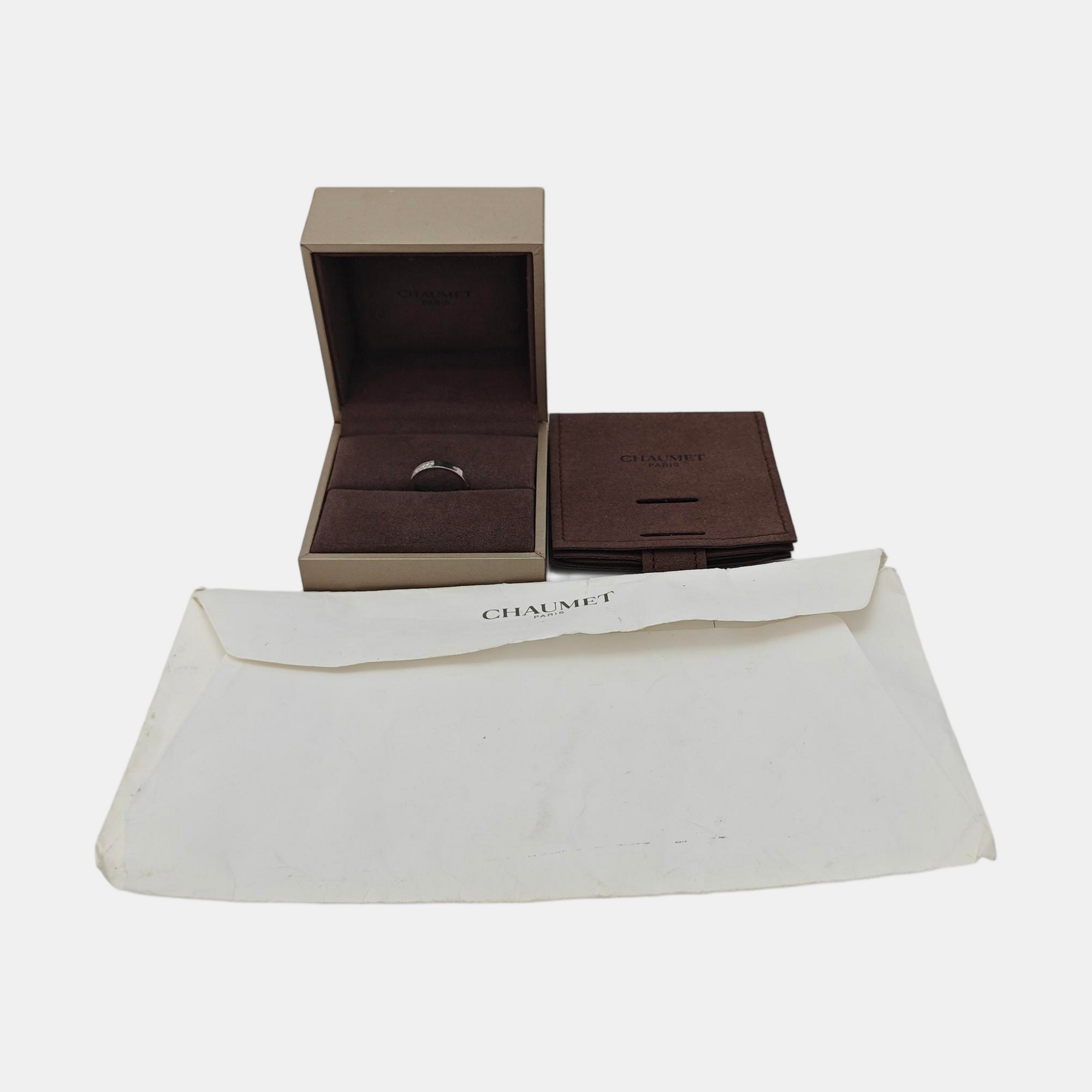 Liens Évidence 18k White Gold Silver Ring EU 49