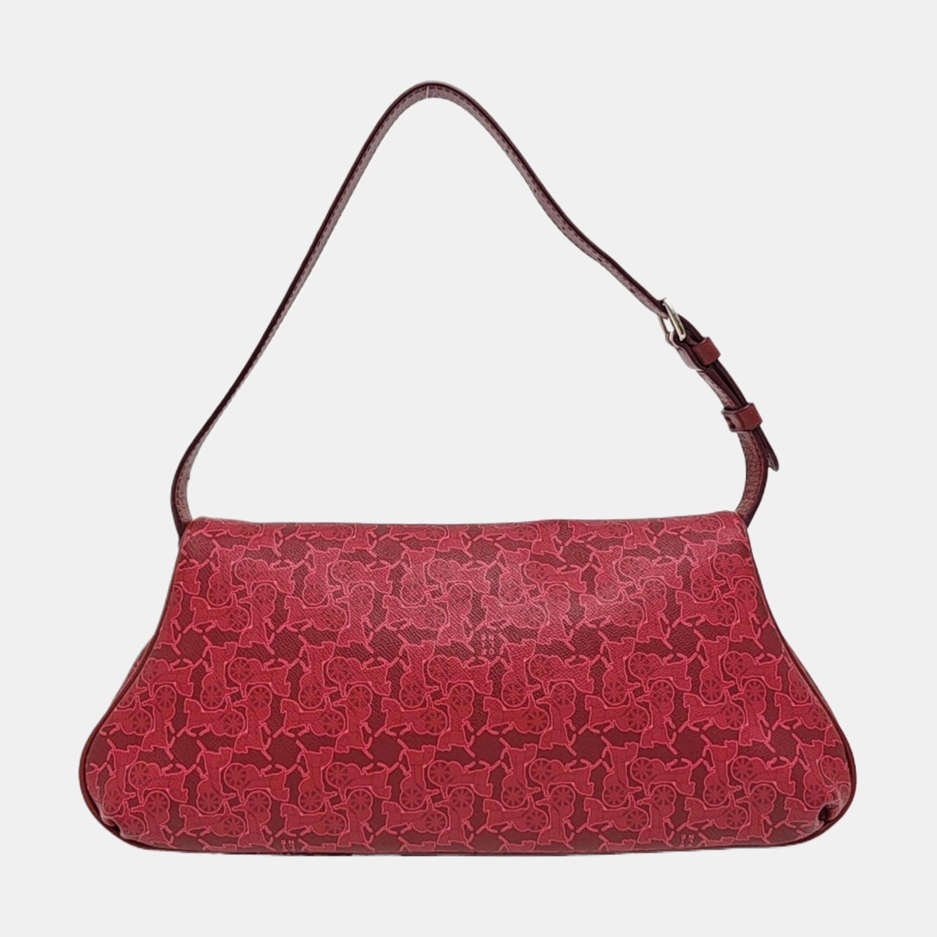 Coated Canvas Shoulder Bag Red