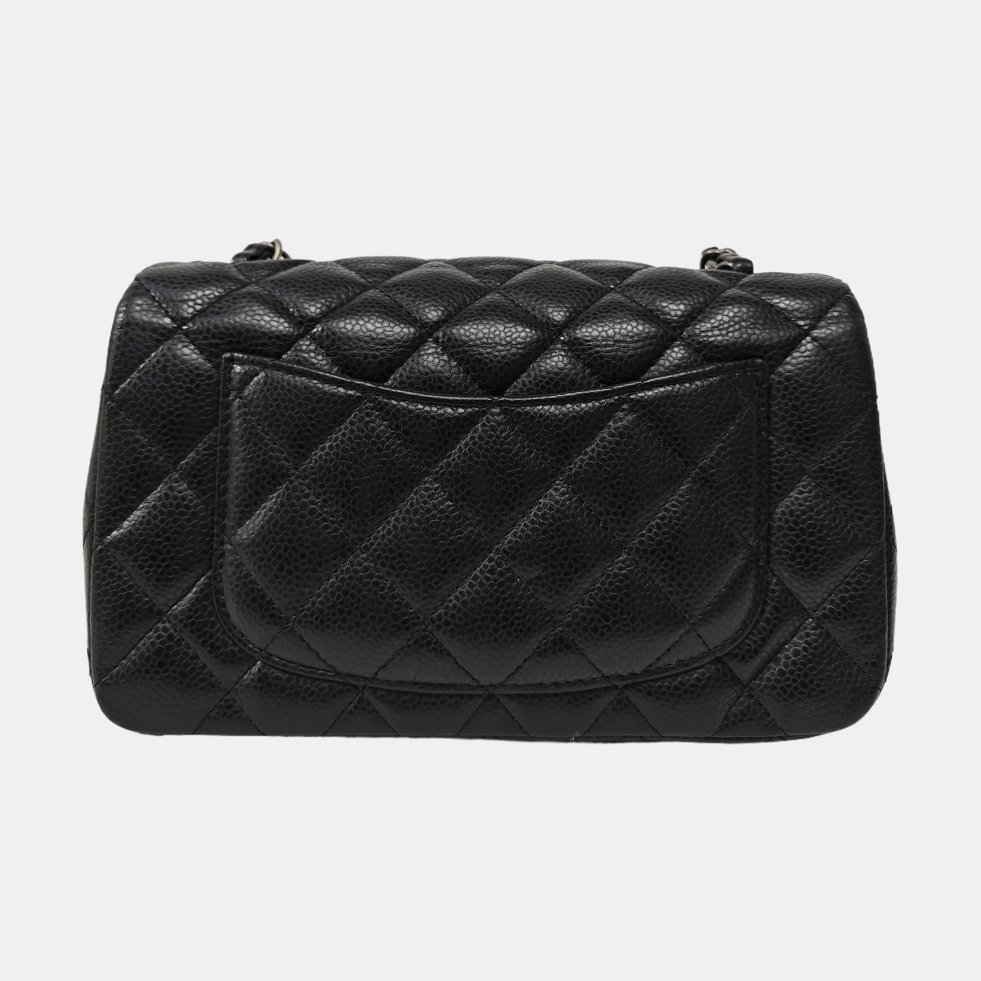 CLASSIC FLAP Mini Quilted Grained Calfskin Black